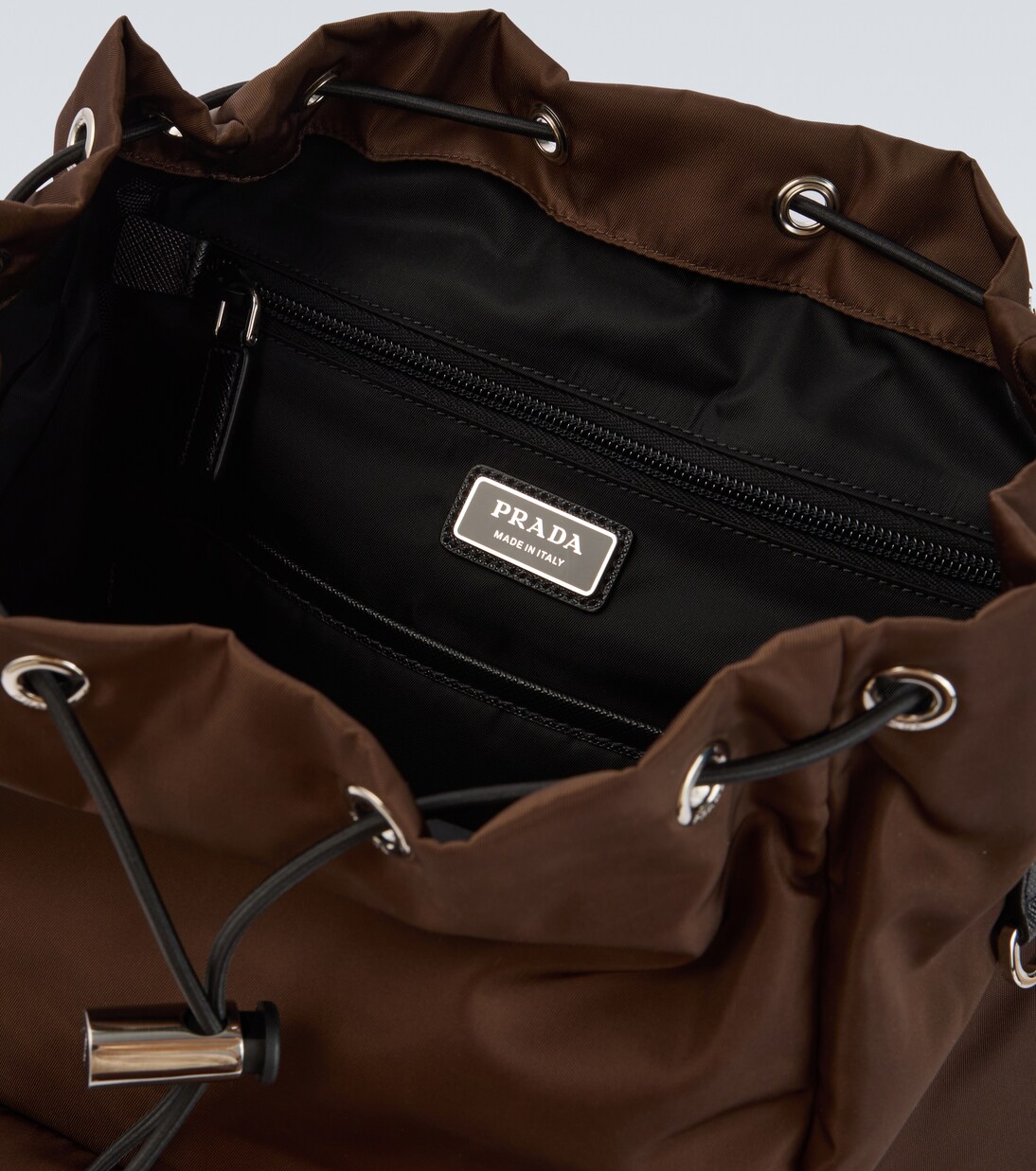 Rucksack aus Re-Nylon mit Leder | Prada