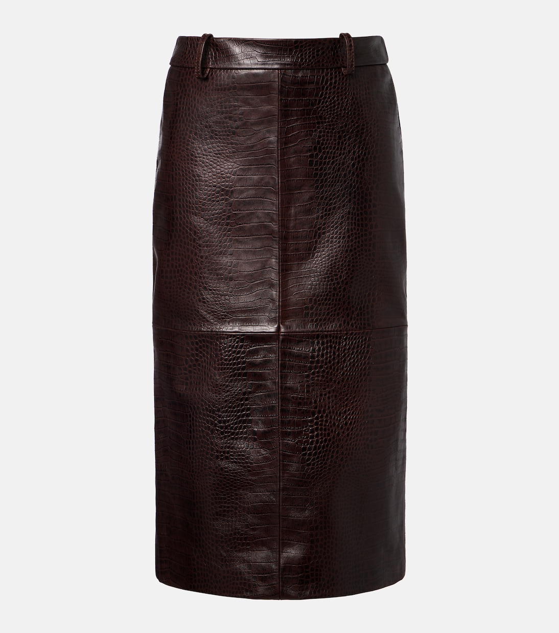 Taney croc-effect leather pencil skirt | The Frankie Shop
