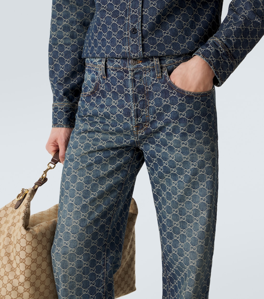 Flared Jeans GG aus Jacquard | Gucci