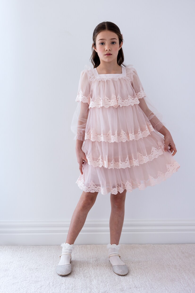 Lace-trimmed tulle dress | Petite Amalie  