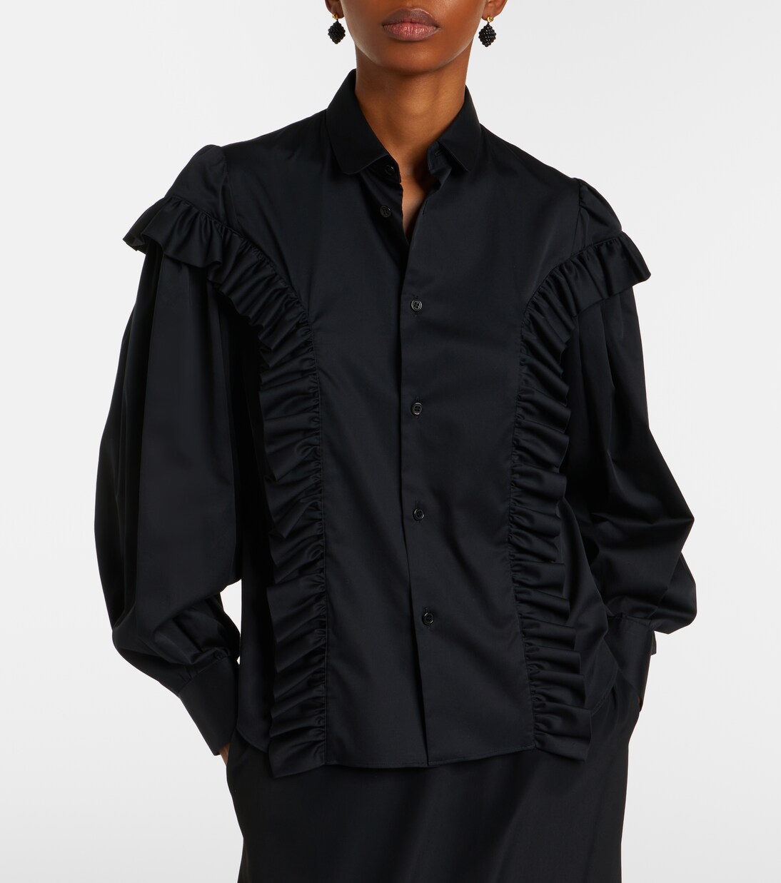 Ruffled cotton shirt | Noir Kei Ninomiya