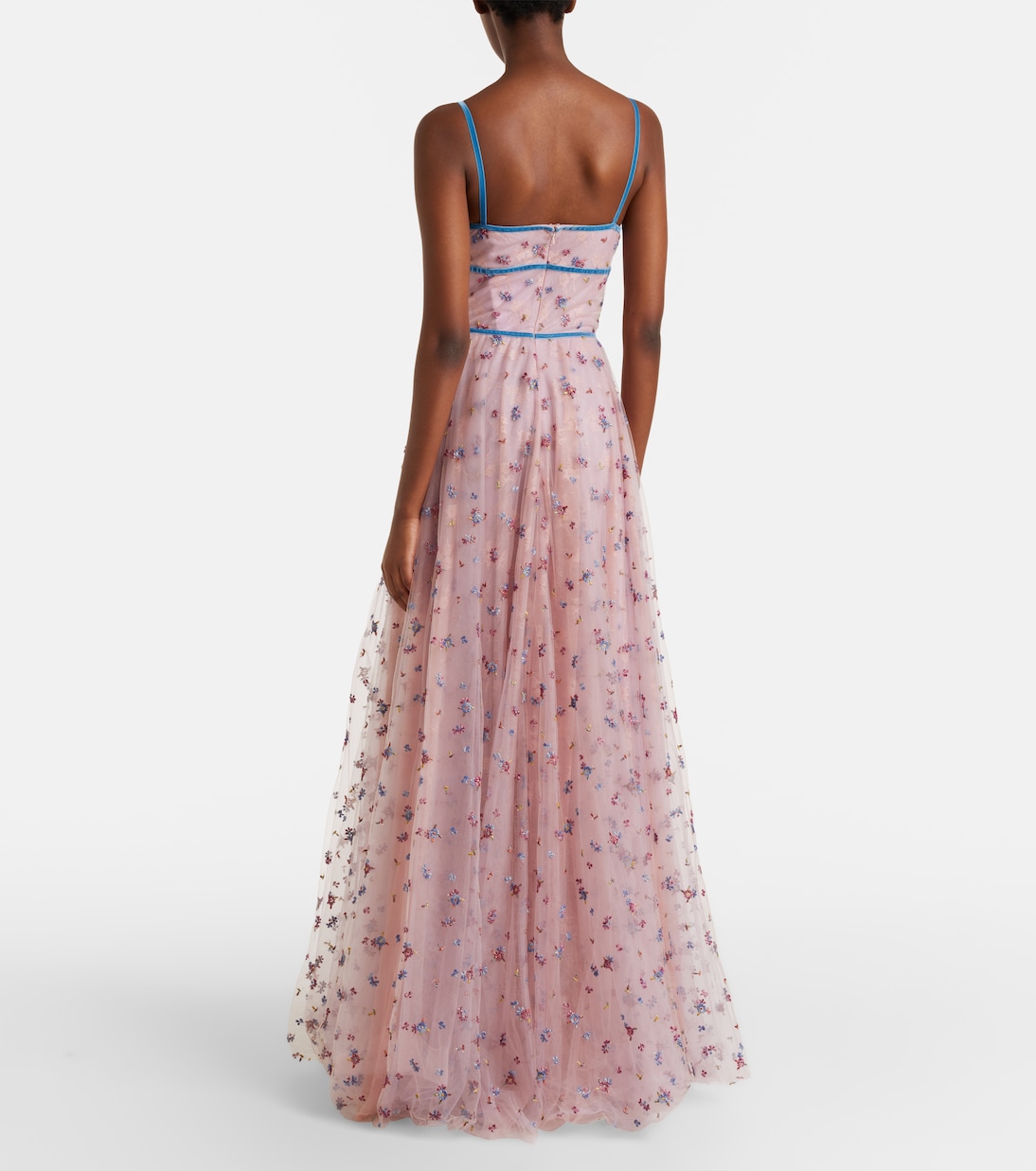 Verzierte Robe aus Tüll mit Spitze | Costarellos