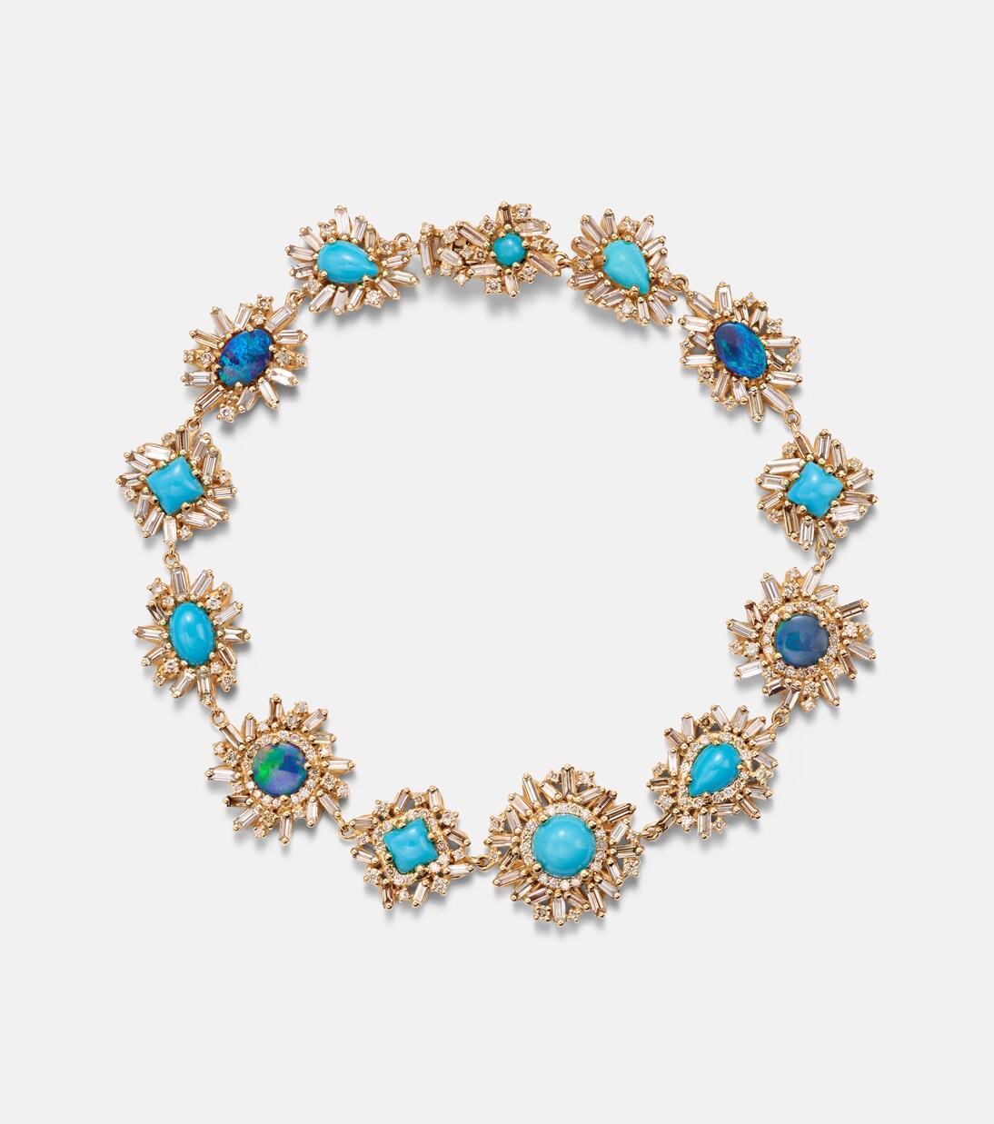 18kt yellow gold (750/1000) bracelet with gemstones | Suzanne Kalan