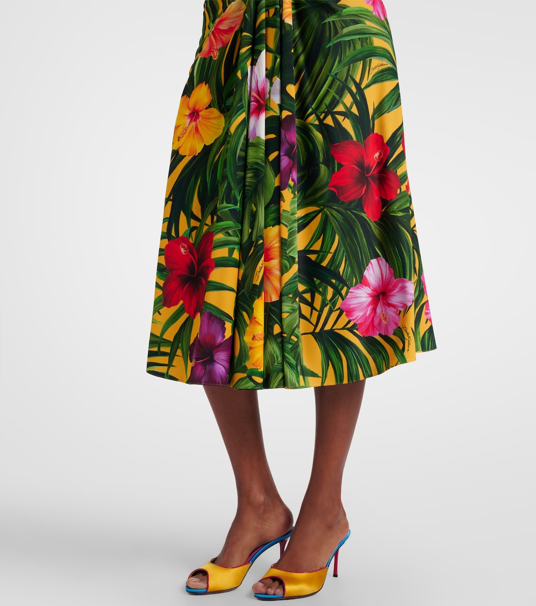 Falda midi floral drapeada | Dolce&Gabbana