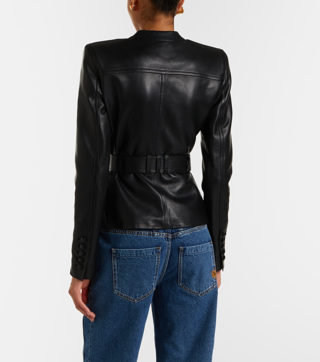 Belted leather jacket | Balmain