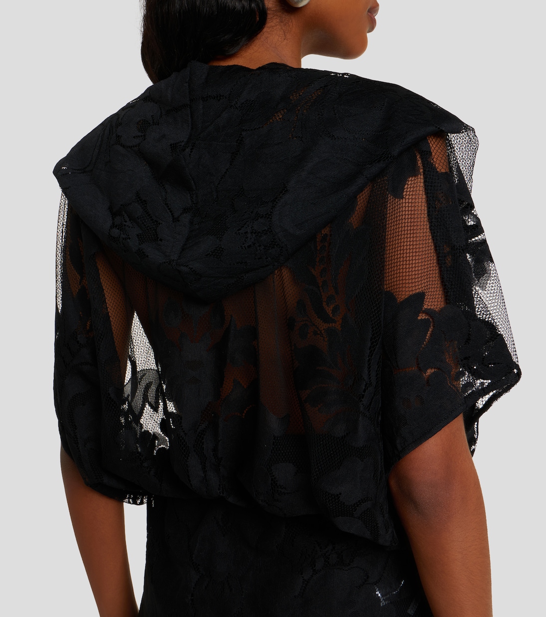 Hooded floral mesh minidress | Norma Kamali