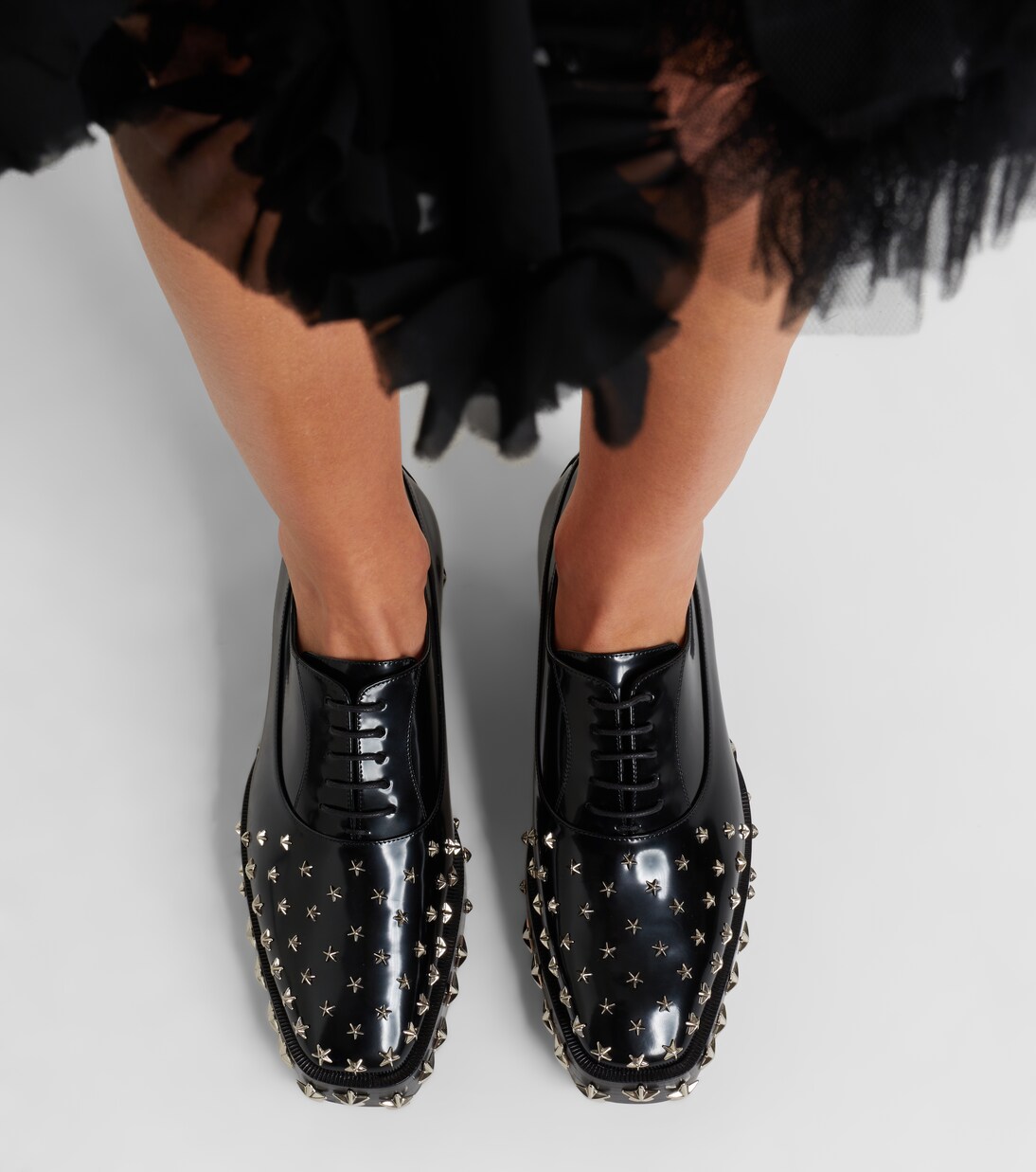 x Jimmy Choo embellished leather Oxford shoes | Noir Kei Ninomiya