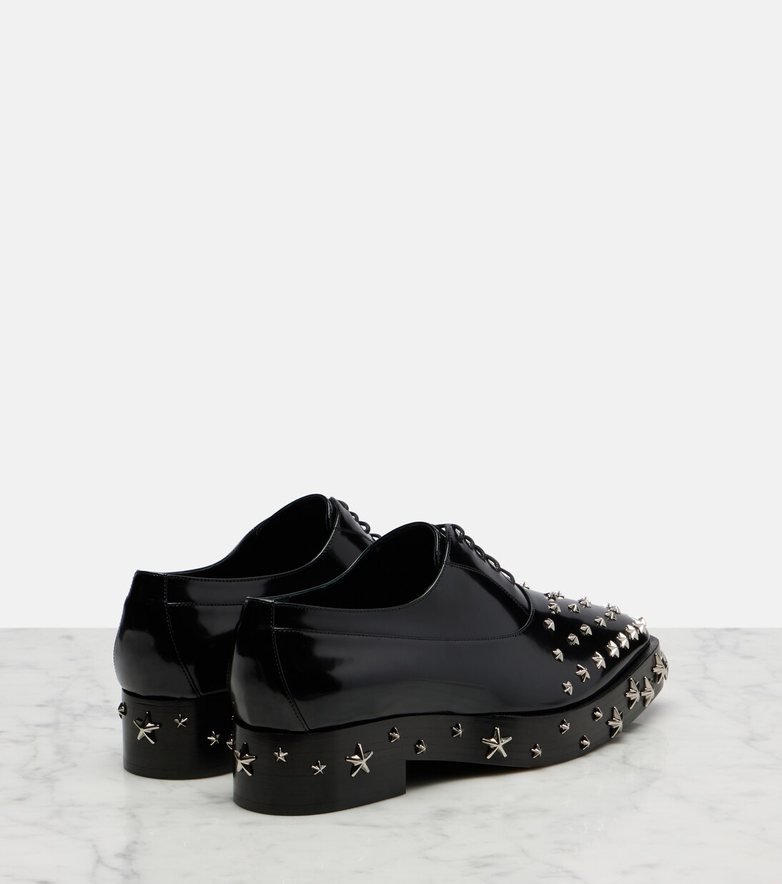 x Jimmy Choo embellished leather derby shoes | Noir Kei Ninomiya