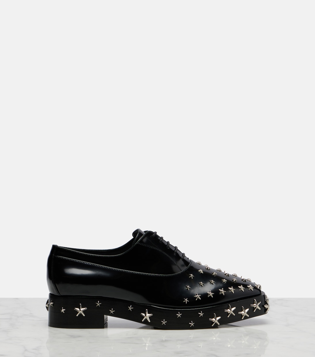 x Jimmy Choo embellished leather derby shoes | Noir Kei Ninomiya
