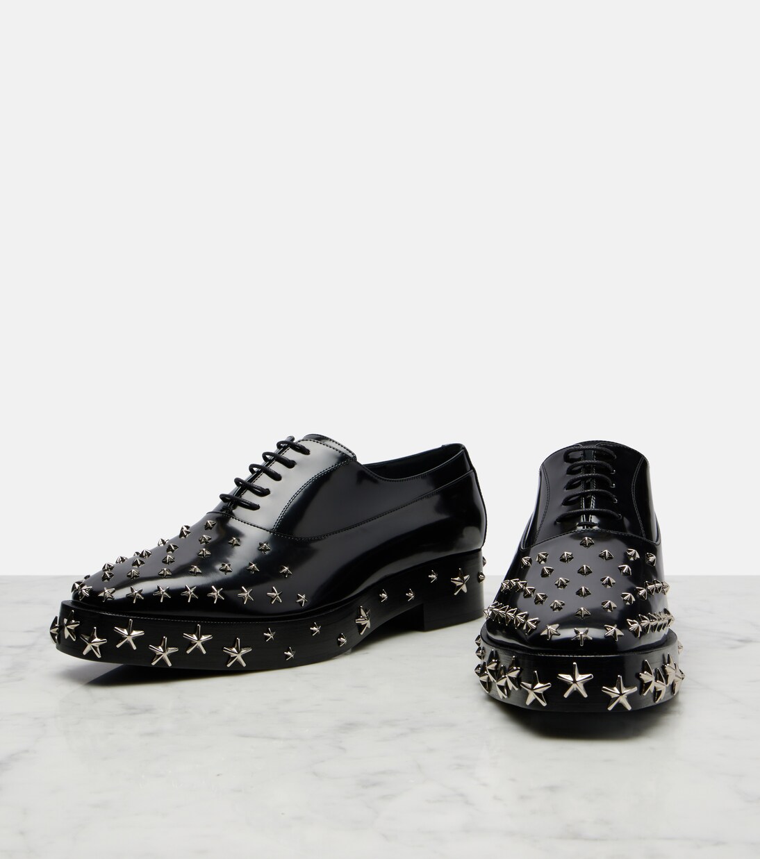 x Jimmy Choo embellished leather derby shoes | Noir Kei Ninomiya