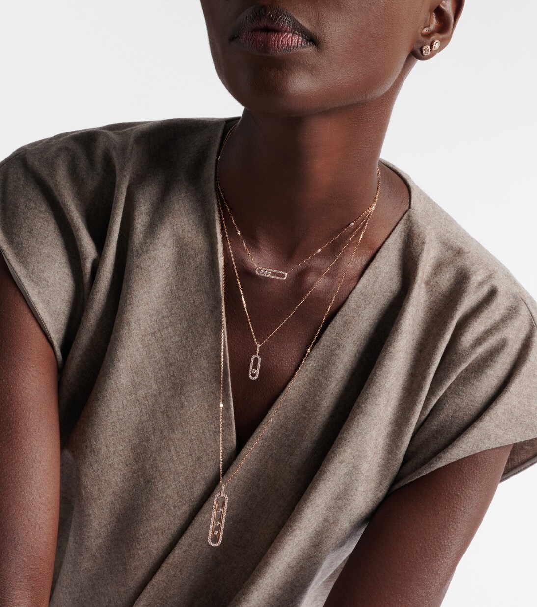 Halskette Move 10th aus 18kt Roségold mit Diamanten | Messika