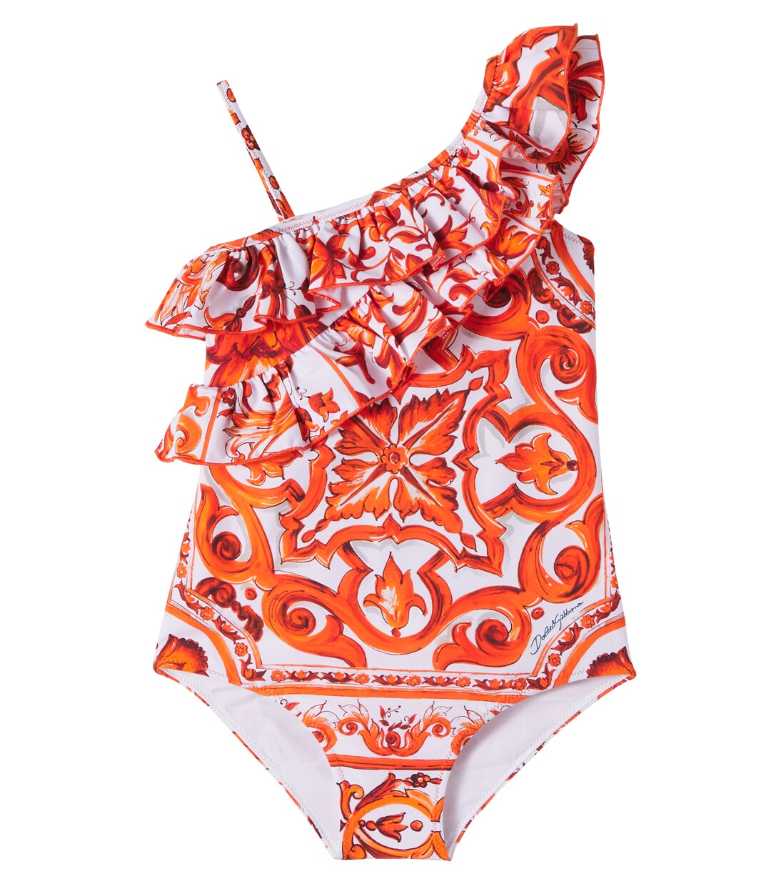 Printed ruffled swimsuit | Dolce&Gabbana Kids