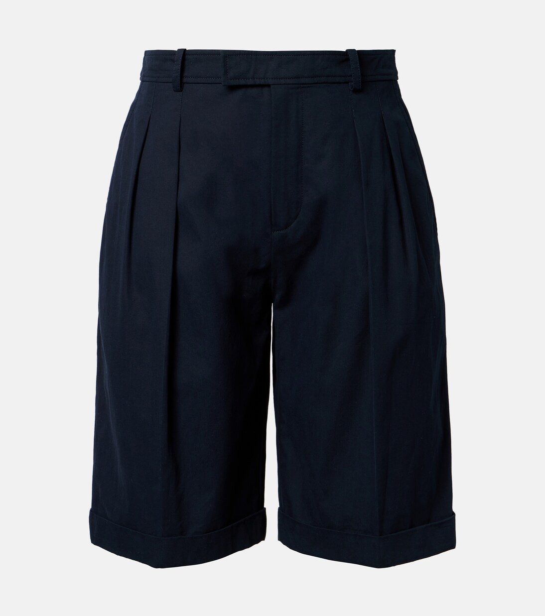 Pleated cotton Bermuda shorts | Saint Laurent