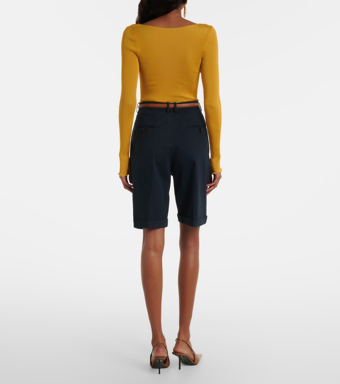 Pleated cotton Bermuda shorts | Saint Laurent