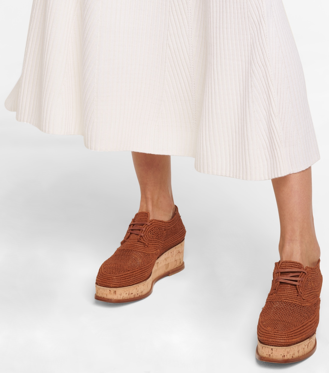 x Clergerie - Stringate Harold in rafia con platform | Gabriela Hearst