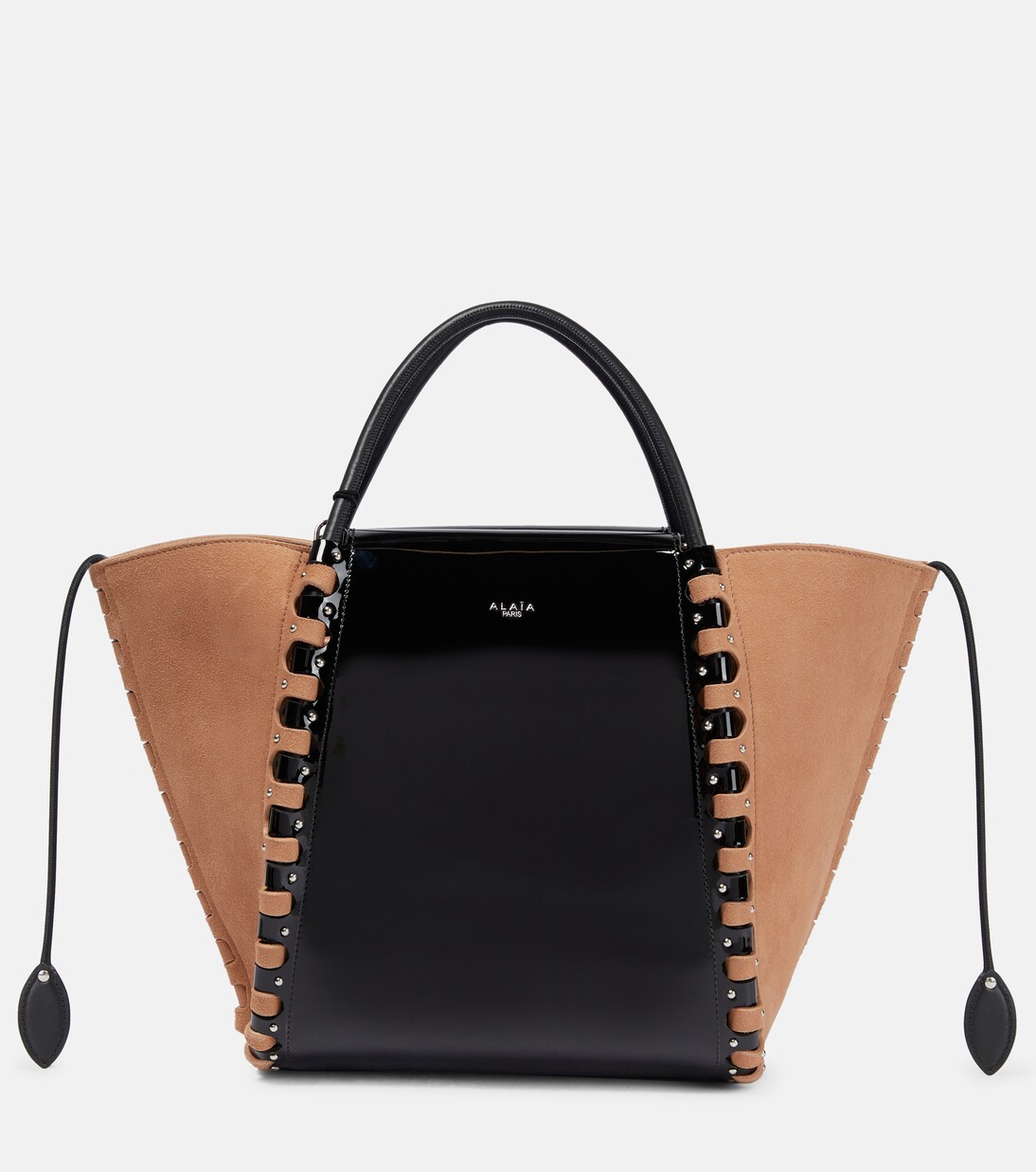 Hinge Medium suede and leather tote | Alaïa