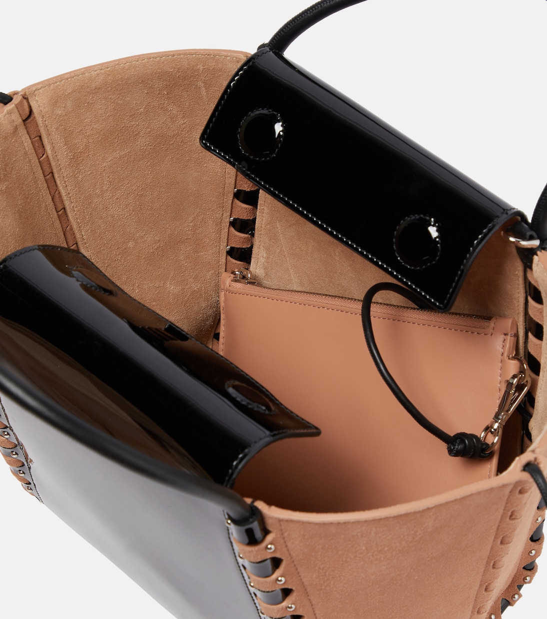 Hinge Medium suede and leather tote | Alaïa