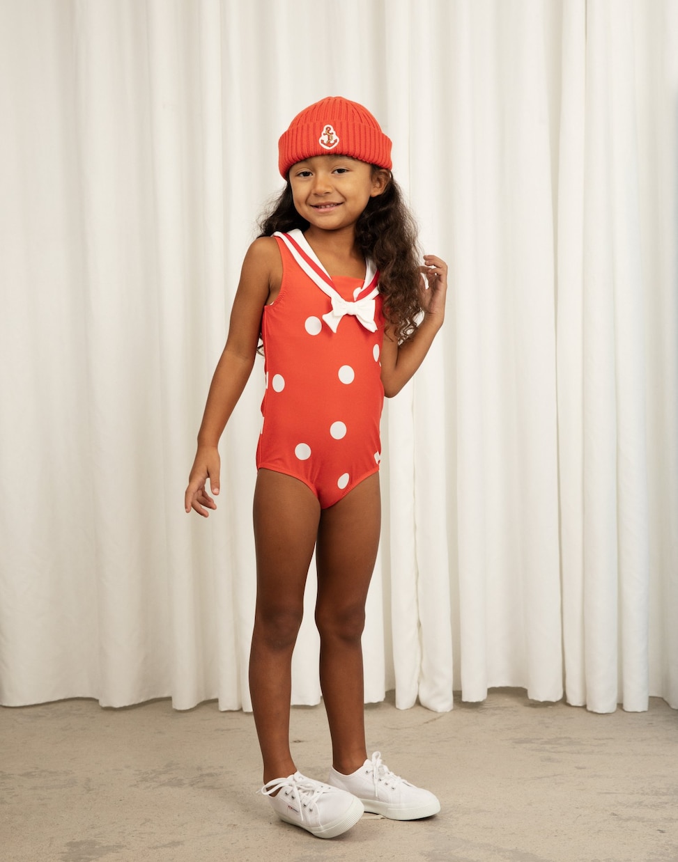 Sailor polka dot swimsuit | Mini Rodini