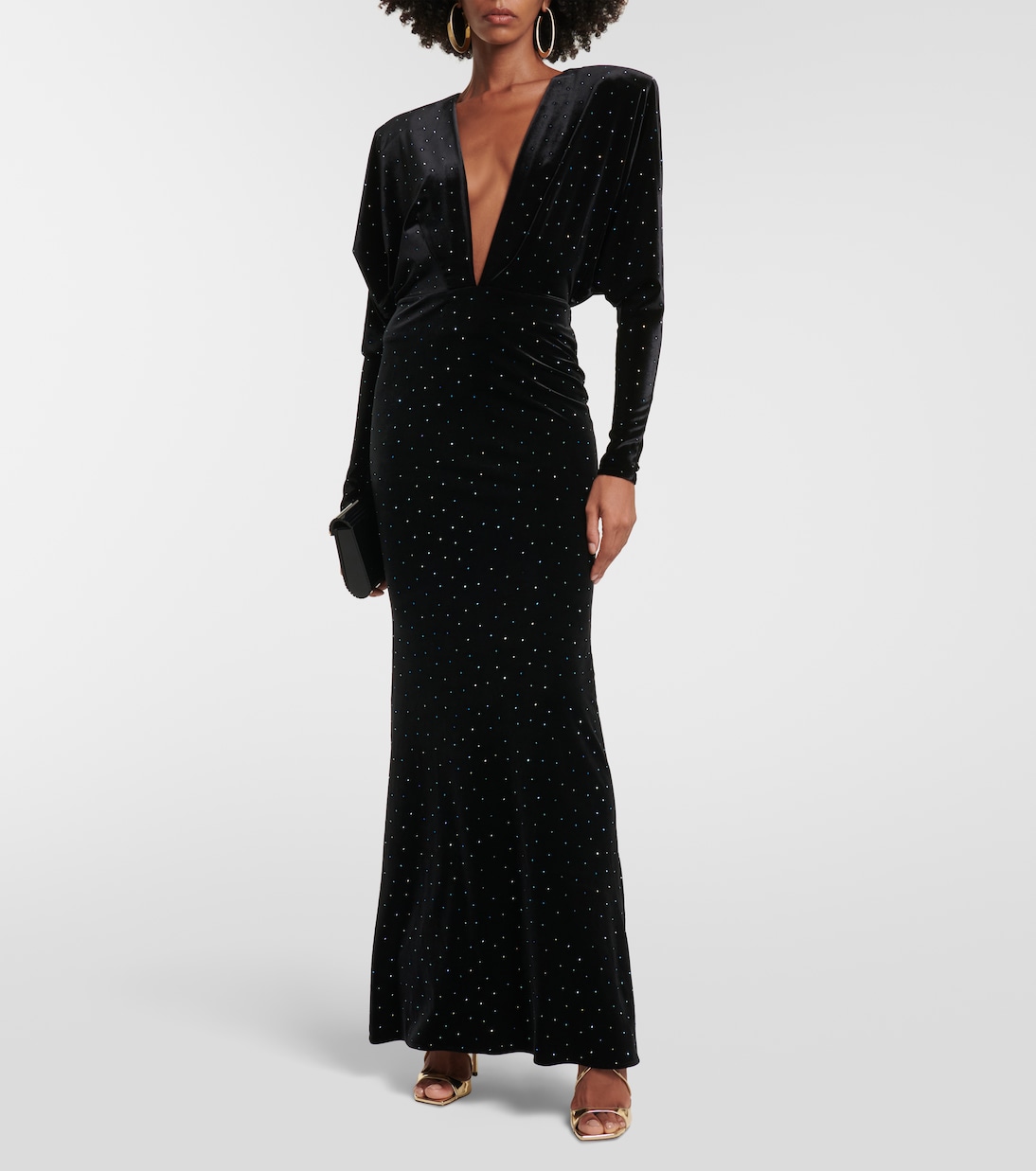 Verziertes Maxikleid aus Samt | Alexandre Vauthier