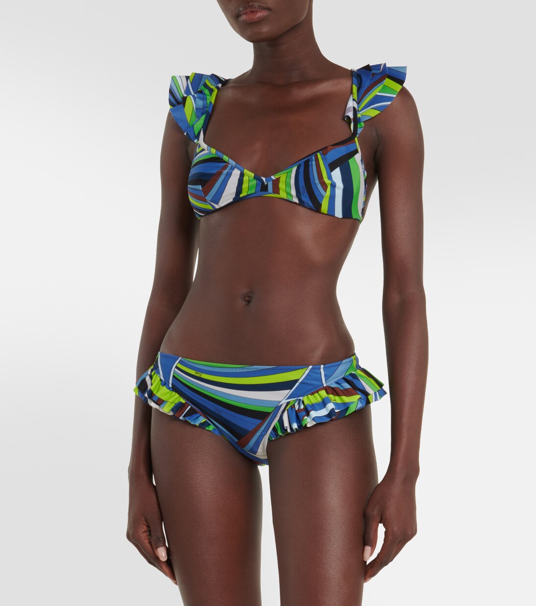 Top de bikini fruncido estampado | Pucci