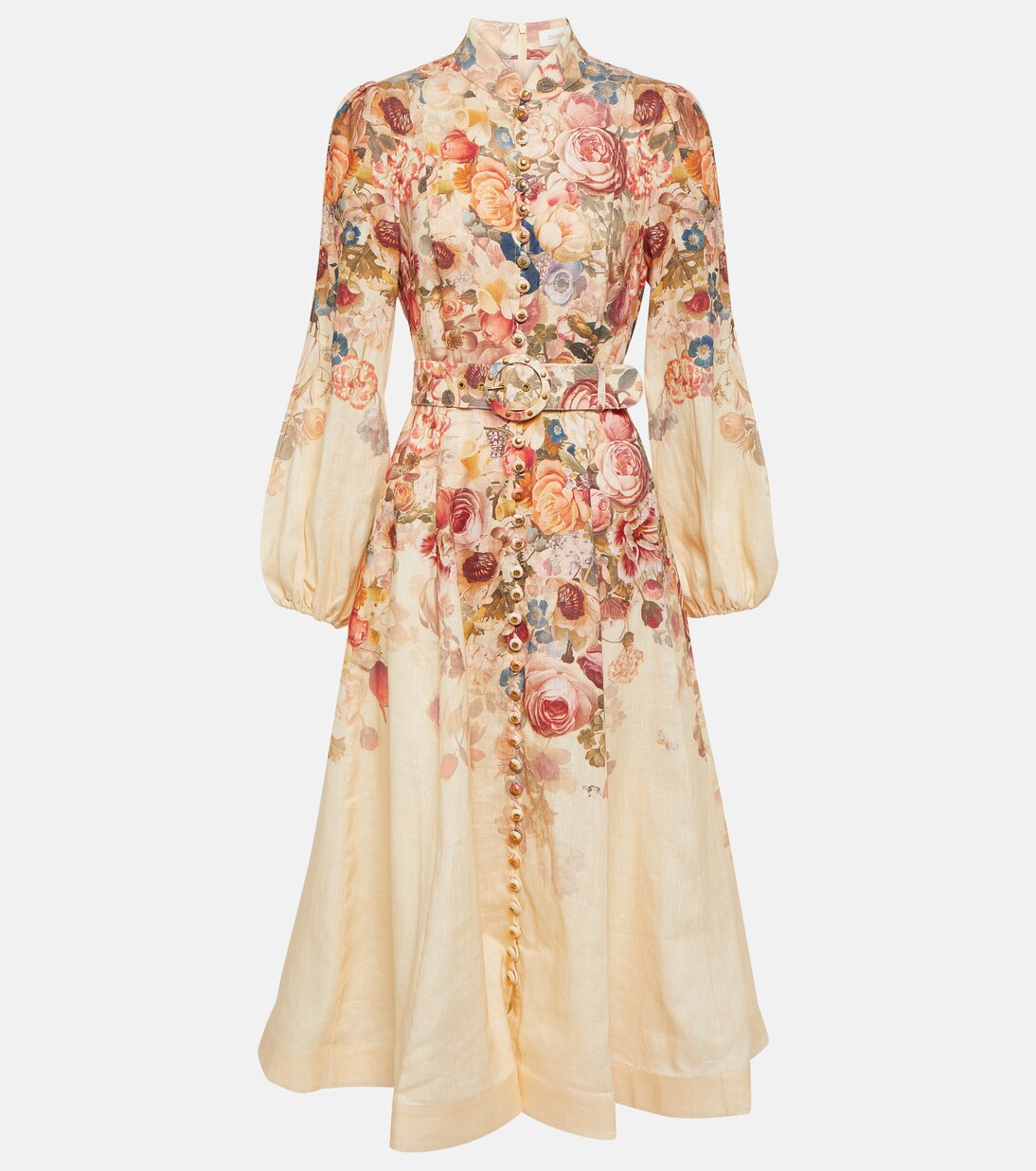 Robe midi Luminosity en lin à fleurs | Zimmermann