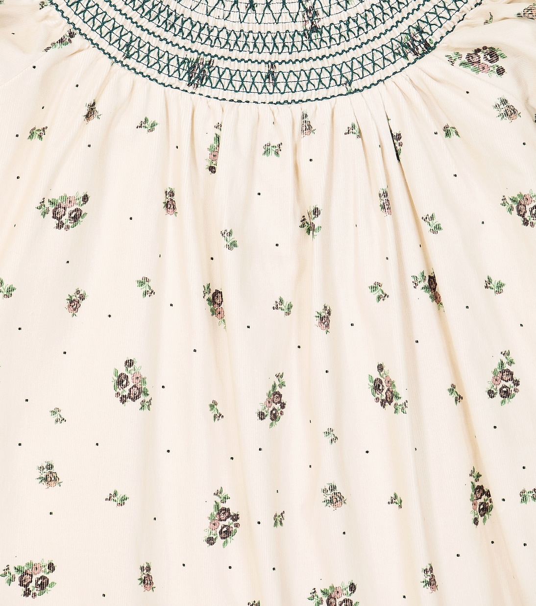 Carla floral cotton corduroy dress | C'era Una Volta