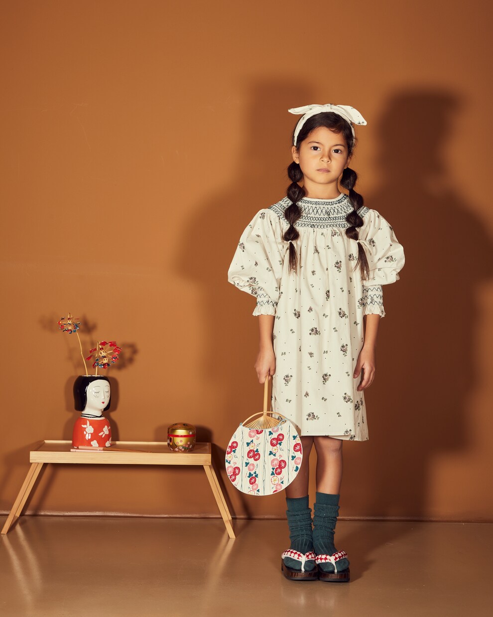 Carla floral cotton corduroy dress | C'era Una Volta