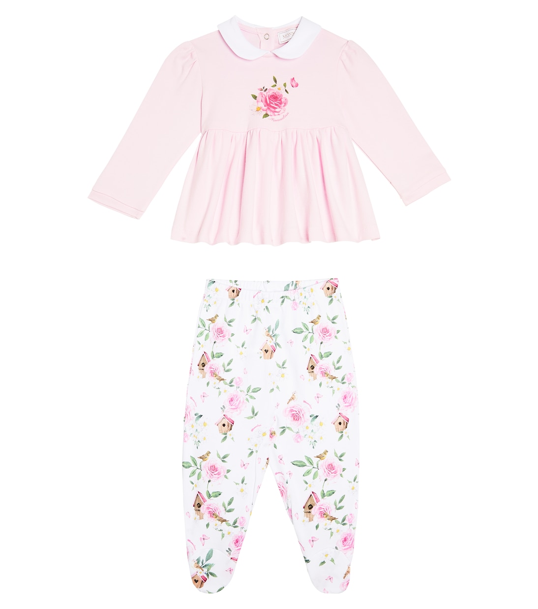 Baby floral top and footed pants set | Monnalisa