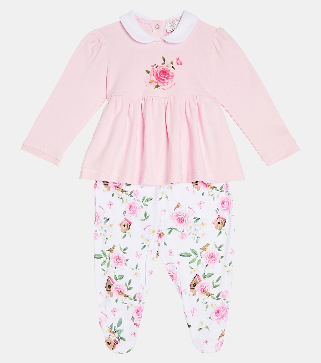 Baby floral top and footed pants set | Monnalisa