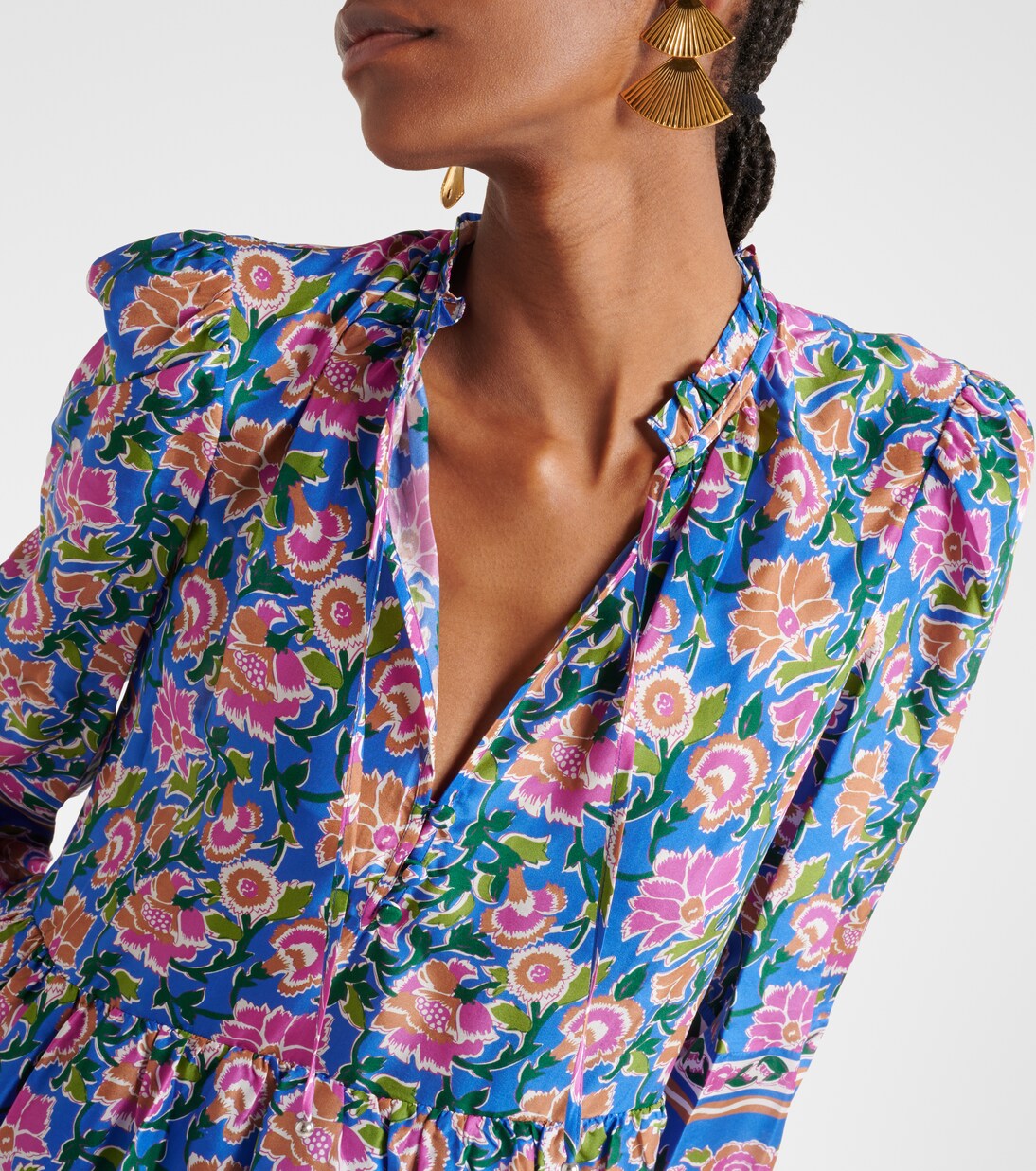 Robe Hawken en soie à fleurs | Veronica Beard