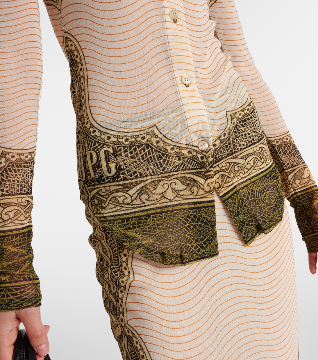 Bedrucktes Hemd aus Mesh | Jean Paul Gaultier