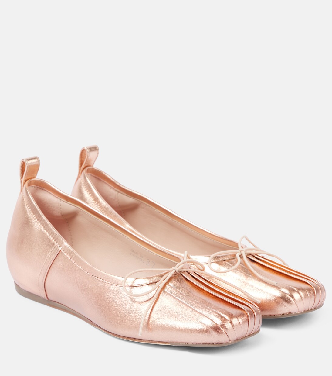 Classic pleated leather ballet flats | Simone Rocha