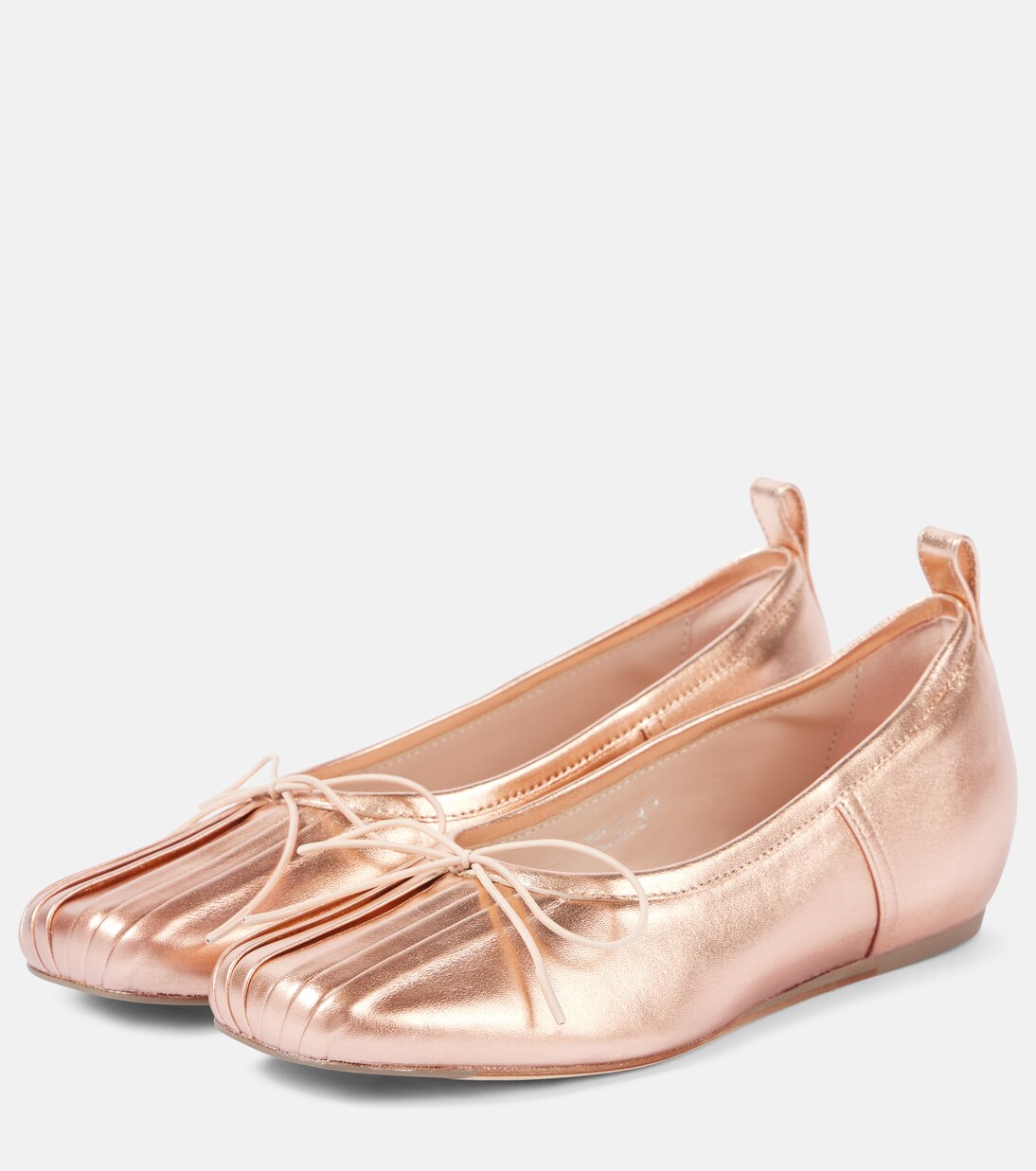 Classic pleated leather ballet flats | Simone Rocha