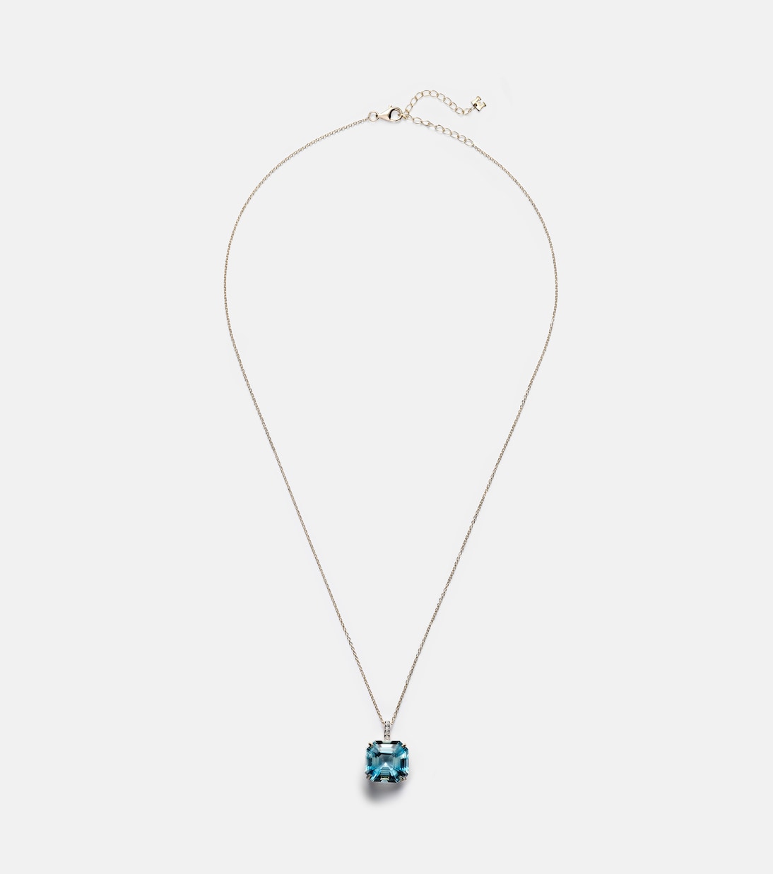 14kt gold necklace with topaz and diamonds | Mateo