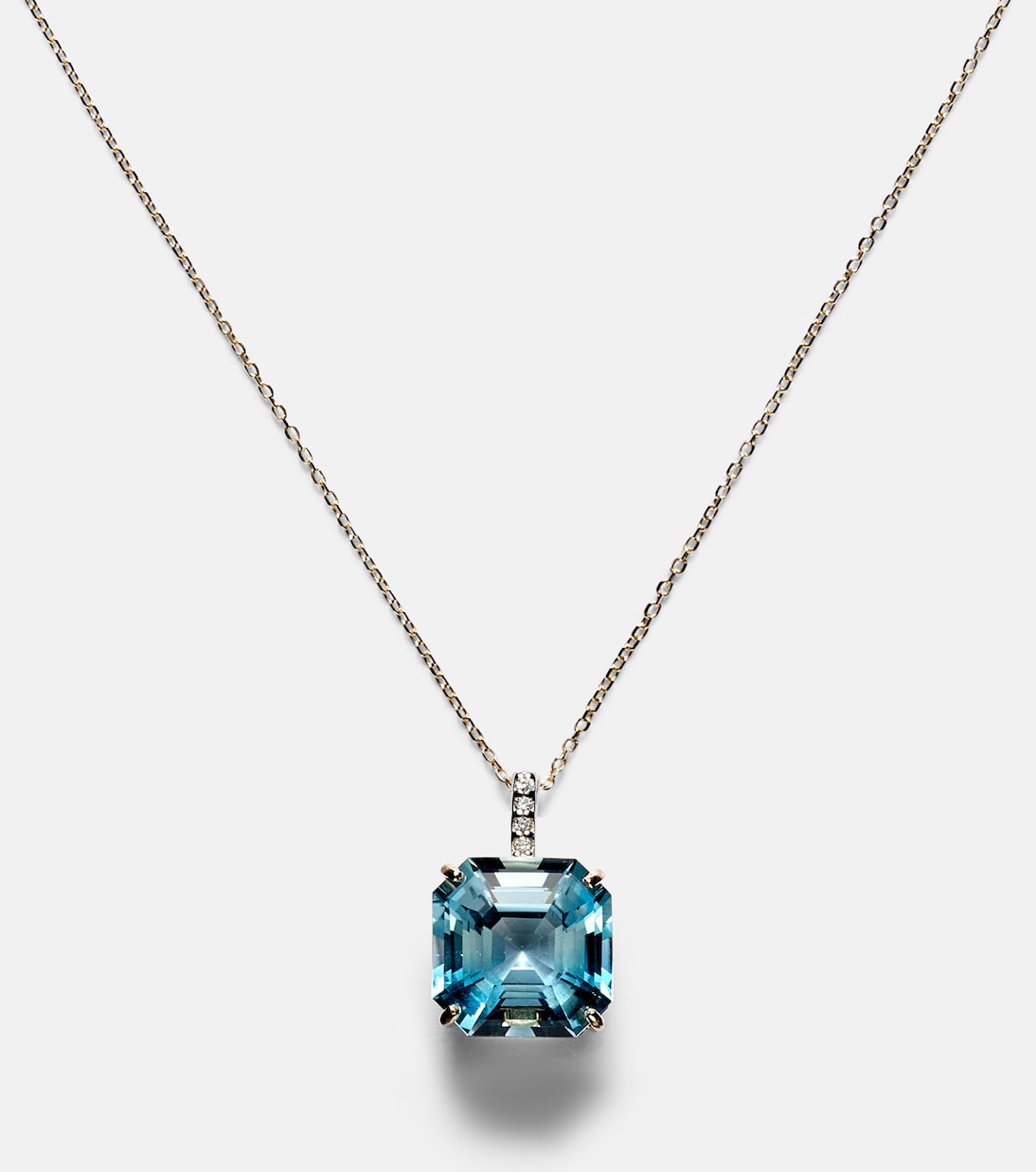 14kt gold necklace with topaz and diamonds | Mateo