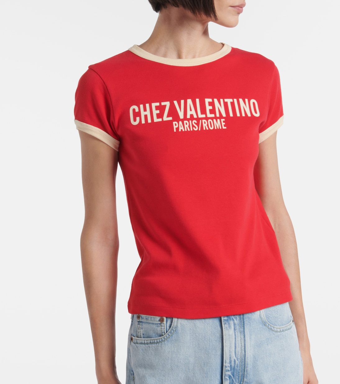 T-Shirt Chez Valentino aus Baumwoll-Jersey | Valentino