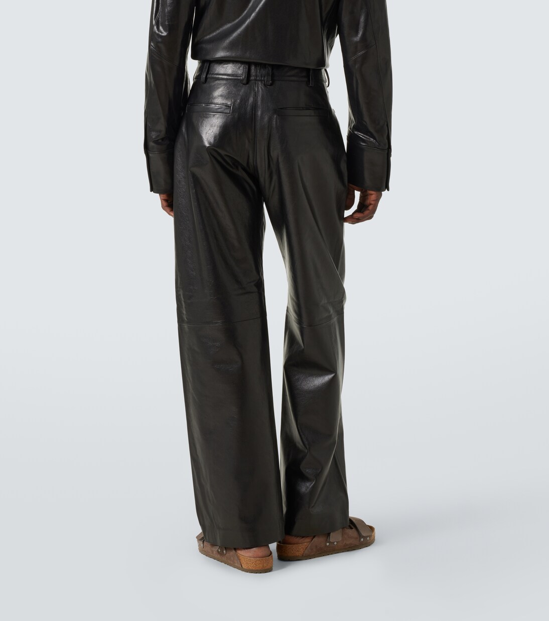 Leather straight pants | Entire Studios