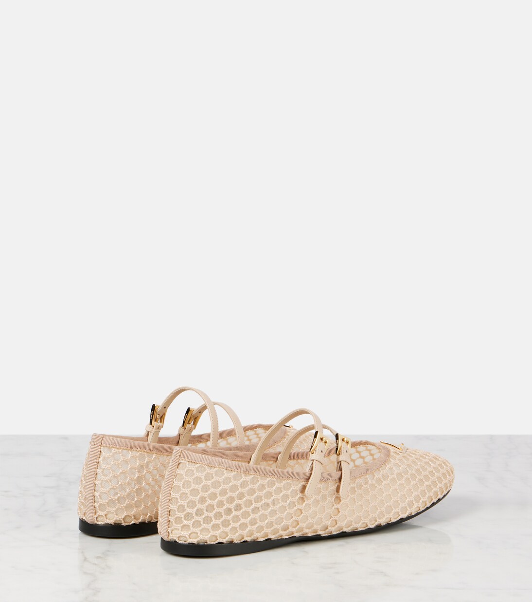Macramé mesh Mary Jane flats | Prada