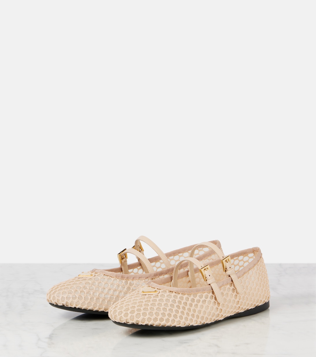 Macramé mesh Mary Jane flats | Prada