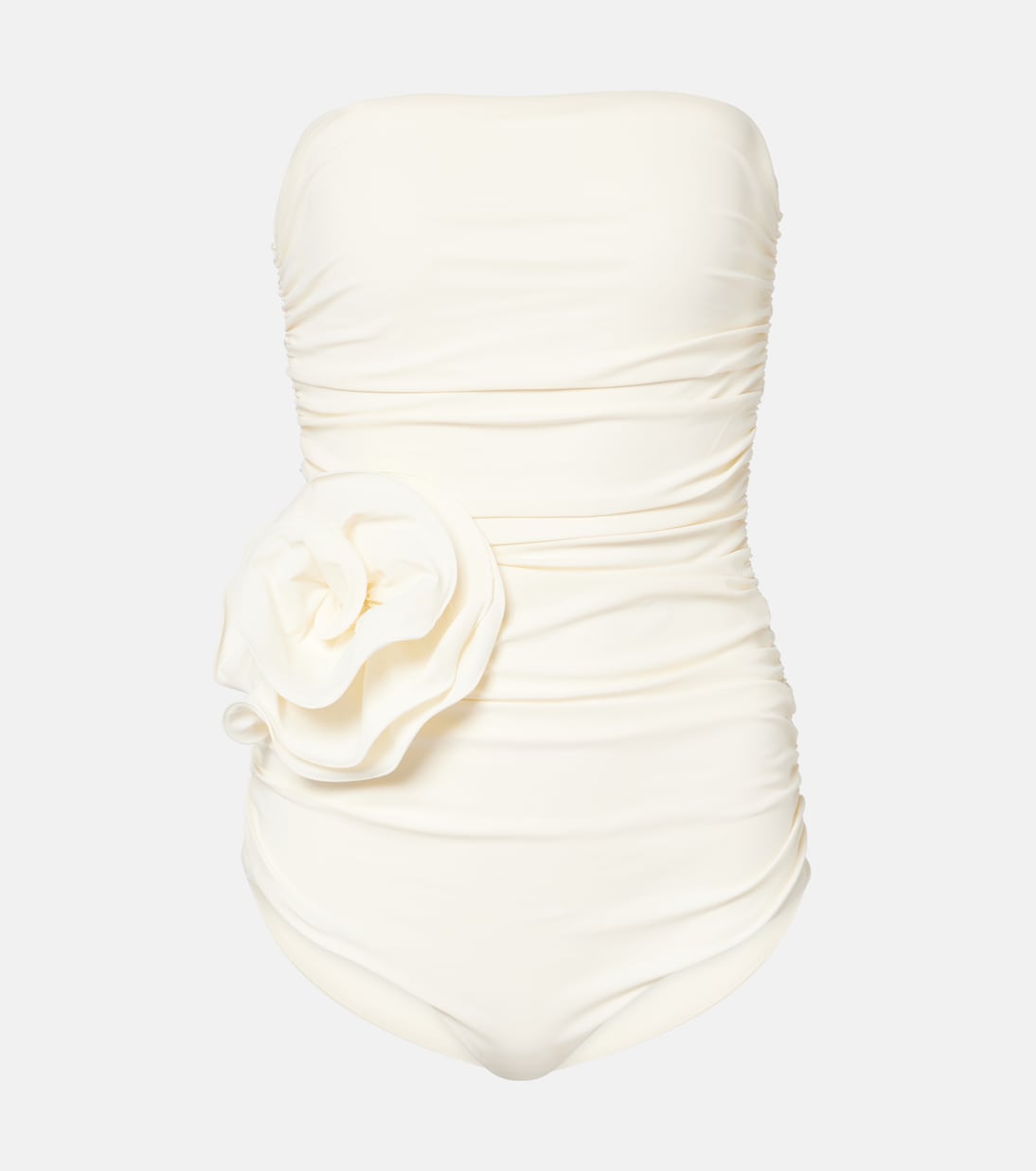 Floral-appliqué ruched swimsuit | Magda Butrym