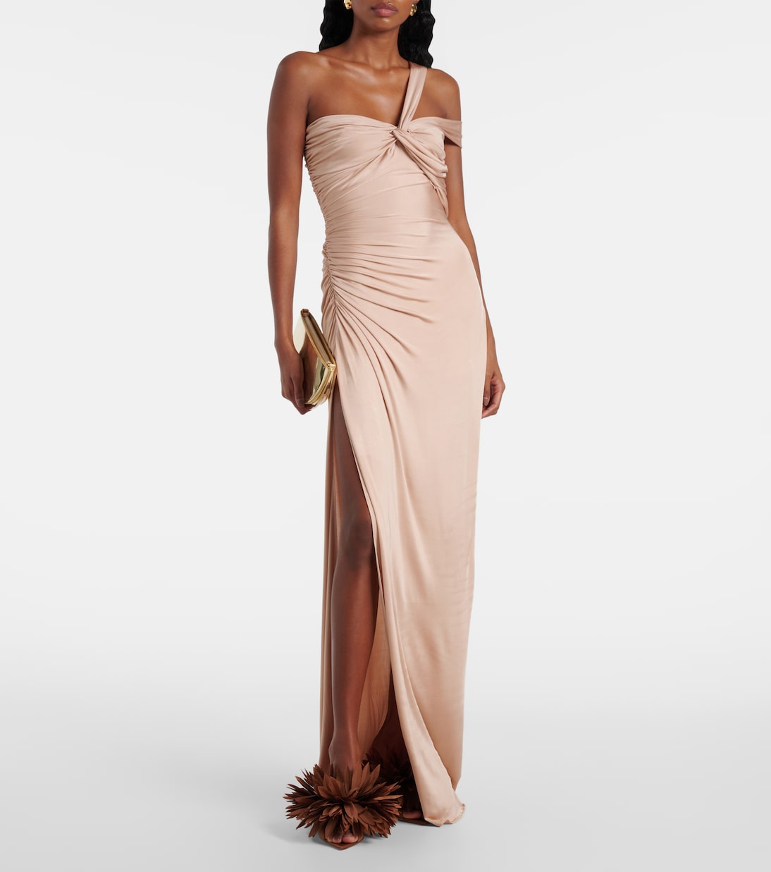 Daniah 85 appliqué crêpe satin mules | Gianvito Rossi