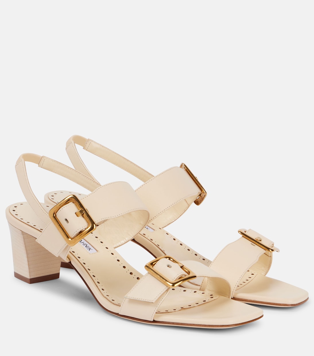 Thalitsli 50 leather slingback sandals | Manolo Blahnik