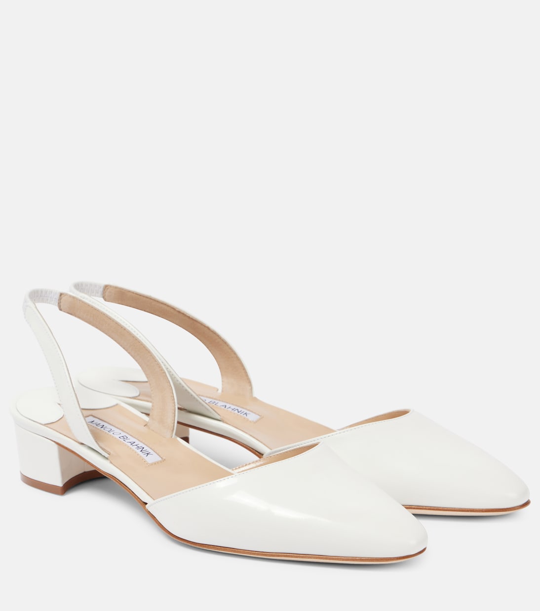 Bridal Aspro 30 leather slingback pumps | Manolo Blahnik