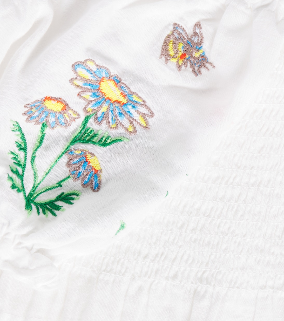 Top in cotone e lino a punto smock | Stella McCartney Kids
