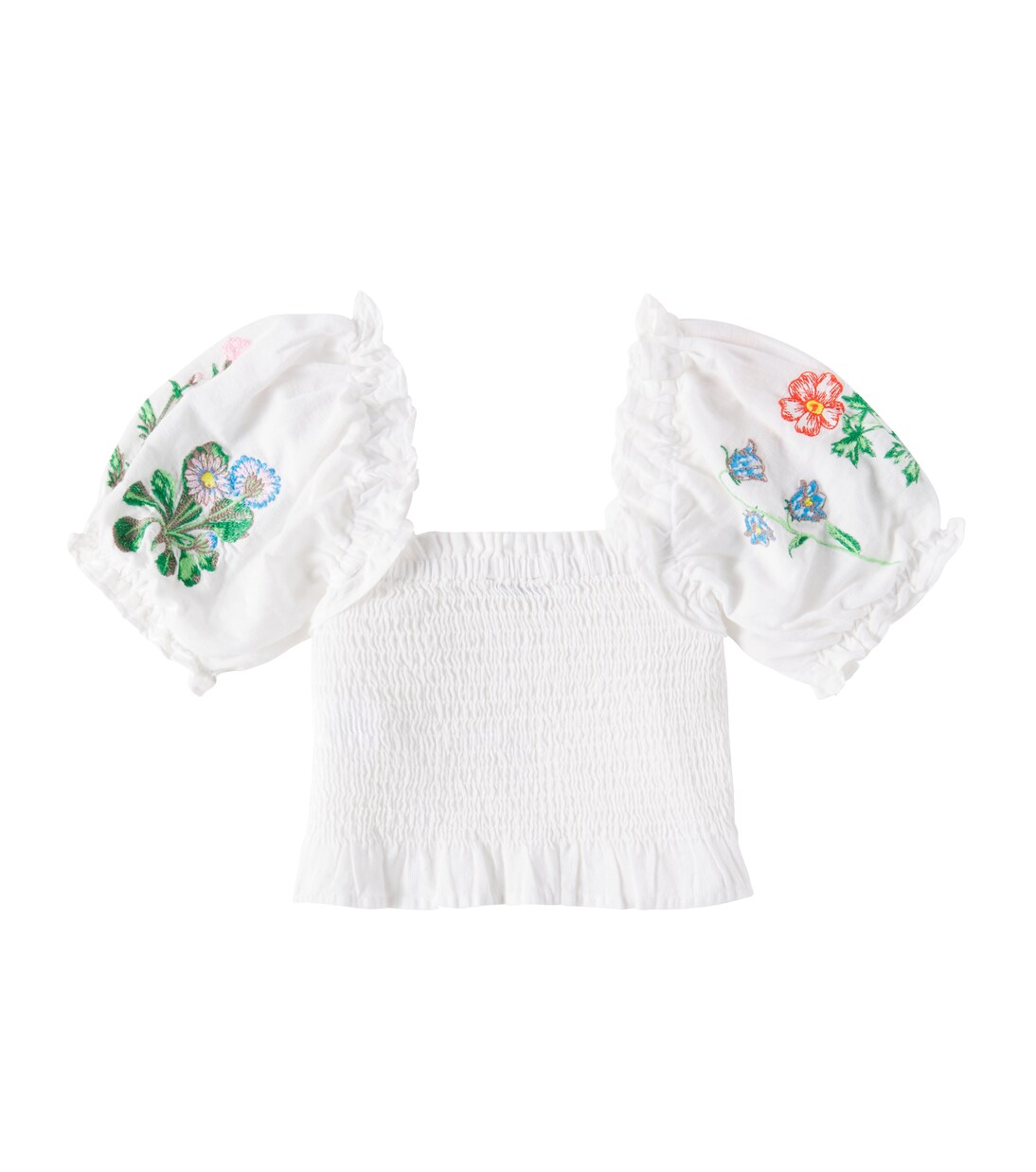Top in cotone e lino a punto smock | Stella McCartney Kids