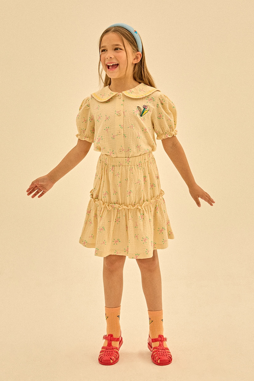 Camisa Candy Flower de algodón con volantes | Jellymallow