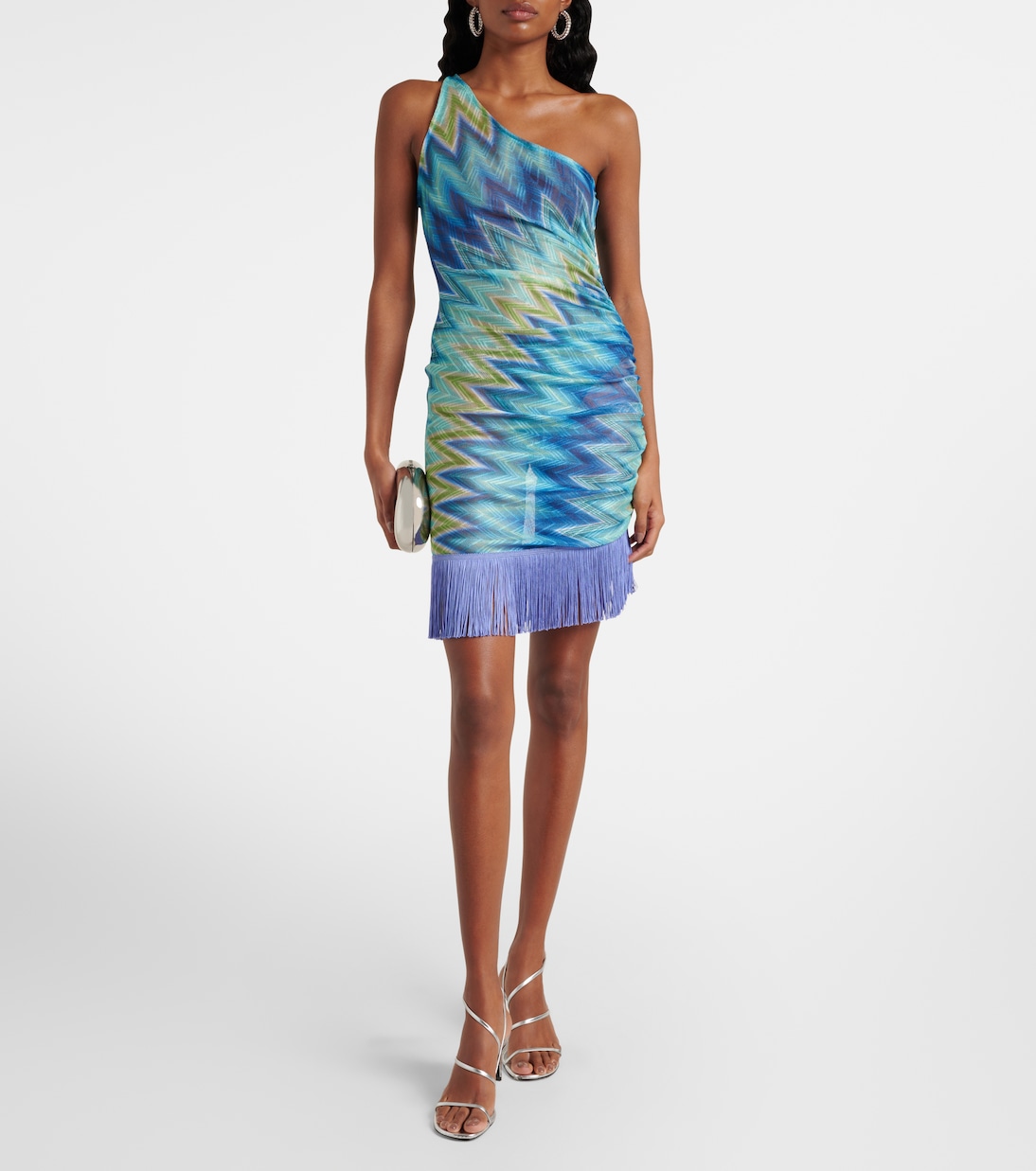 Zigzag fringed sheer minidress | Missoni