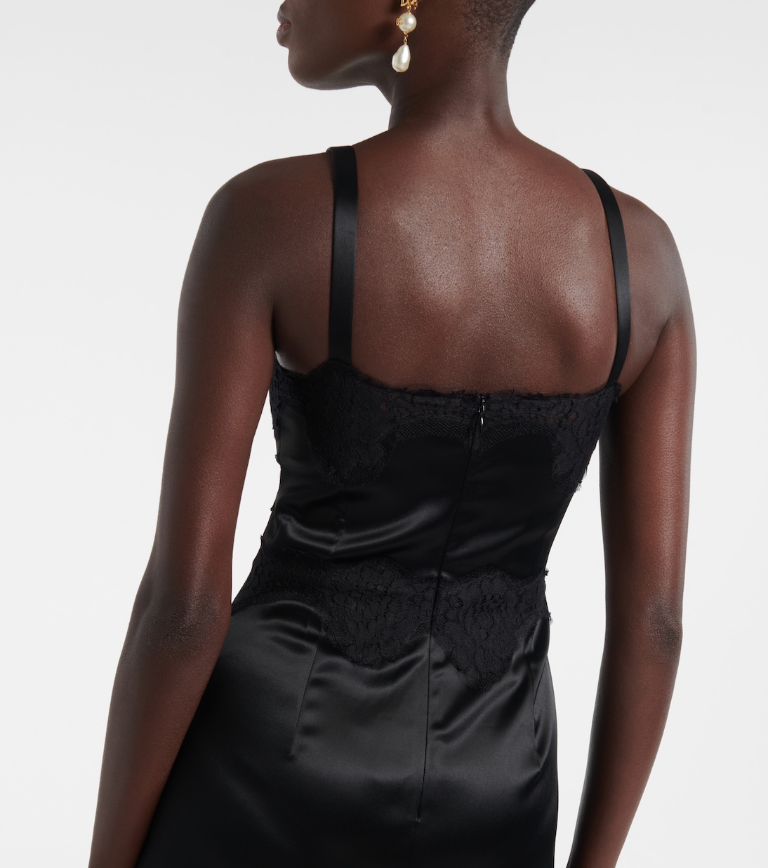 Robe en satin et dentelle | Dolce&Gabbana