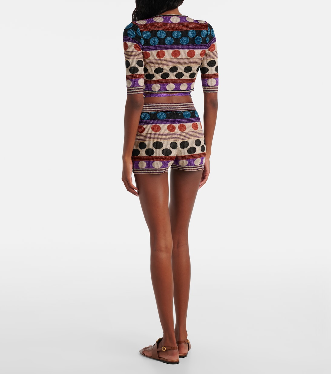 Polka-dot jacquard lamé wrap top | Valentino