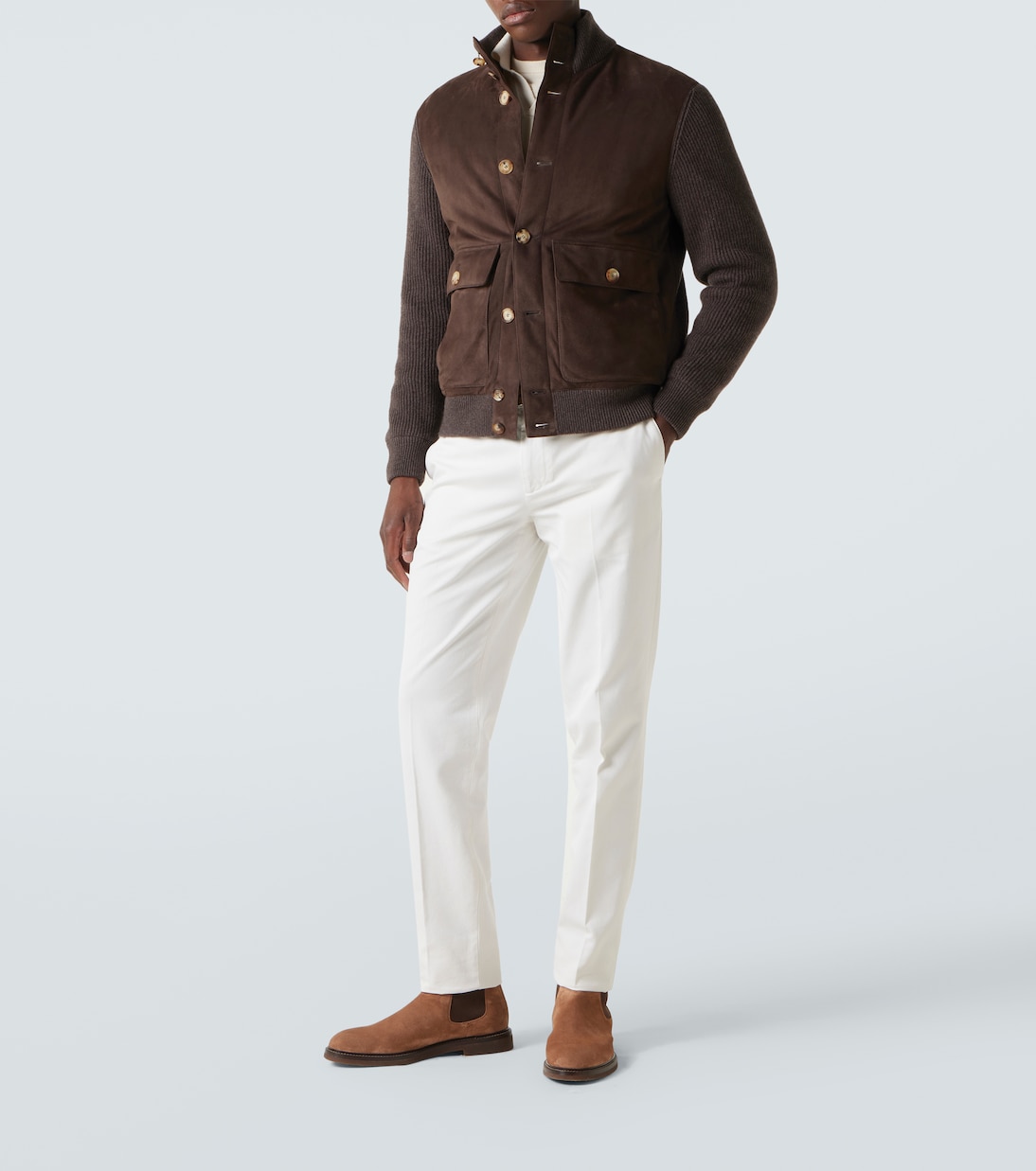 Schmale Hose aus Baumwoll-Gabardine | Brunello Cucinelli